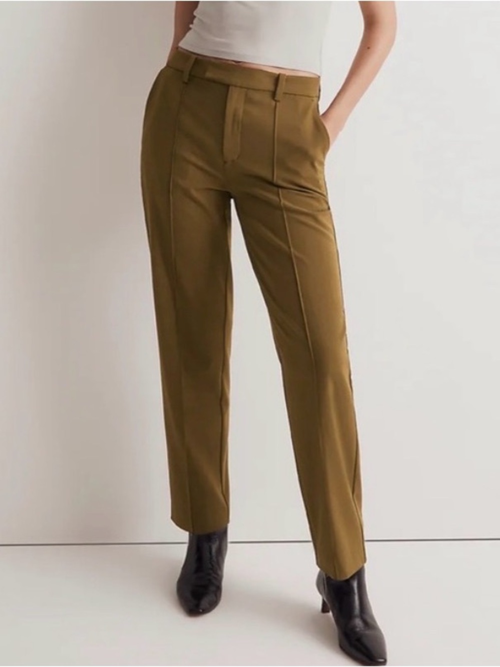 Madewell The Fairbanks Pant in Dark Olive Size 14